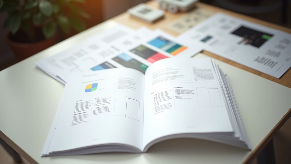 Brand style guide pages displaying typography, colors, imagery guidelines and spacing rules